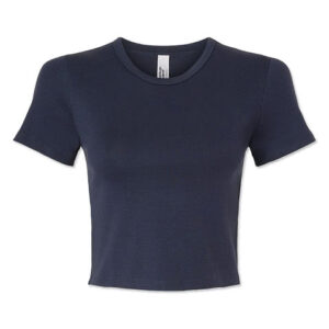 American Apparel Women's Baby Rib Heavyweight Cotton Cropped T-shirt blank apparel front view