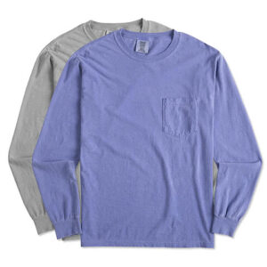Comfort Colors Long Sleeve Pocket T-Shirt blank apparel front view