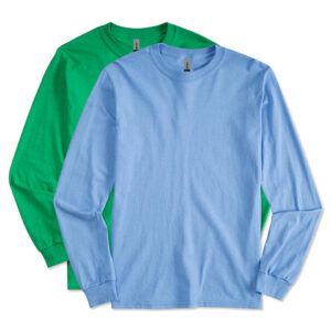 Gildan 100% Cotton Long Sleeve T-shirt blank apparel front view