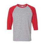 Gildan Heavy Cotton 3/4 Sleeve Raglan T-shirt blank apparel front view