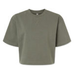 American Apparel Women's Heavyweight French Terry Cropped T-shirt blank apparel front view