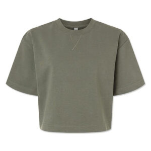 American Apparel Women's Heavyweight French Terry Cropped T-shirt blank apparel front view