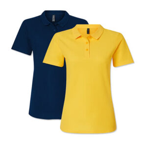 Gildan Women's Softstyle Pique Polo blank apparel front view