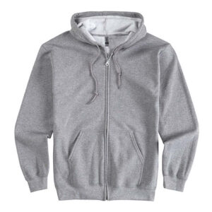 Gildan Midweight 50/50 Zip Hoodie blank apparel front view