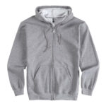Gildan Midweight 50/50 Zip Hoodie blank apparel front view