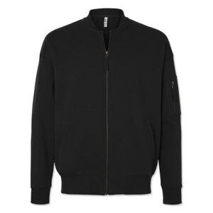 American Apparel French Terry Bomber Jacket blank apparel front view