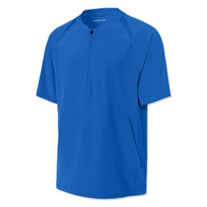 Sport-Tek Repeat Half Zip Short Sleeve Baseball Jacket blank apparel front view