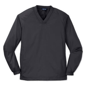 Sport-Tek V-Neck Raglan Wind Shirt blank apparel front view