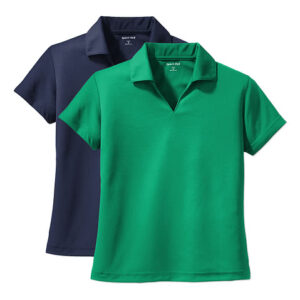 Sport-Tek Women's Dri-Mesh V-Neck Performance Polo blank apparel front view
