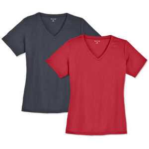 Sport-Tek Women's RacerMesh V-Neck Performance Shirt blank apparel front view