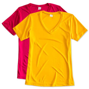 Sport-Tek Women's Competitor V-Neck Performance Shirt blank apparel front view