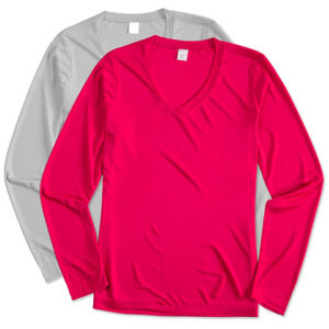 Sport-Tek Women's Competitor Long Sleeve V-Neck Performance Shirt blank apparel front view
