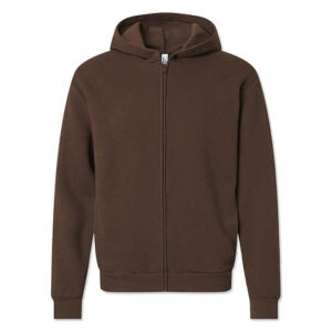 American Apparel ReFlex Fleece Zip Hoodie blank apparel front view