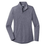 Sport-Tek Women's Tri-Blend Quarter Zip Performance Shirt blank apparel front view