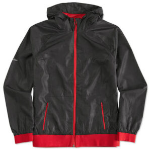 Sport-Tek Women's Hooded Windbreaker Jacket blank apparel front view