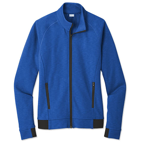 Sport-Tek Women's Strive Zip Sweatshirt blank apparel front view