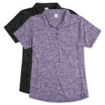 Sport-Tek Women's Electric Heather Performance Polo blank apparel front view