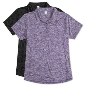 Sport-Tek Women's Electric Heather Performance Polo blank apparel front view