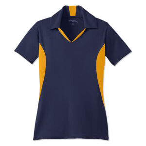 Sport-Tek Women's Sport-Wick Colorblock Micro Pique Performance Polo blank apparel front view