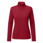 Sport-Tek Women's Sport-Wick Micro Pique Quarter Zip Performance Shirt blank apparel front view