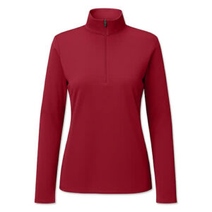 Sport-Tek Women's Sport-Wick Micro Pique Quarter Zip Performance Shirt blank apparel front view