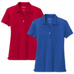 Sport-Tek Women's UPF 50 Performance Micropique Polo blank apparel front view