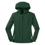 Sport-Tek Women's Full Zip Hooded Windbreaker Jacket blank apparel front view