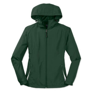 Sport-Tek Women's Full Zip Hooded Windbreaker Jacket blank apparel front view