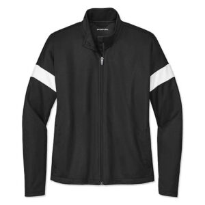 Sport-Tek Women's Recycled Travel Track Jacket blank apparel front view
