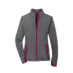 Sport-Tek Women's Sport-Wick Stretch Full Zip Jacket blank apparel front view