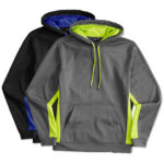 Sport-Tek Colorblock Performance Pullover Hoodie blank apparel front view