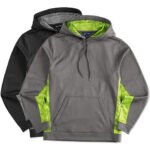 Sport-Tek CamoHex Colorblock Performance Pullover Hoodie blank apparel front view