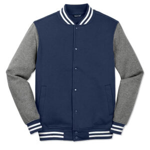 Sport-Tek Letterman Fleece Jacket blank apparel front view