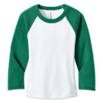 Bella + Canvas Women's Micro Rib 3/4 Raglan Cropped T-shirt blank apparel front view