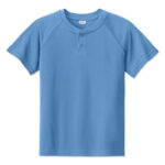 Sport-Tek Youth Competitor 2-Button Baseball Henley blank apparel front view