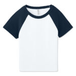 Bella + Canvas Women's Micro Rib Raglan Cropped T-shirt blank apparel front view