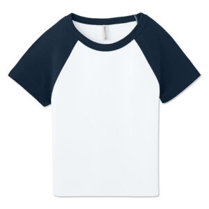 Bella + Canvas Women's Micro Rib Raglan Cropped T-shirt blank apparel front view