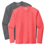 Sport-Tek Tri-Blend Long Sleeve Performance Shirt blank apparel front view