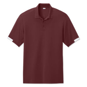 Sport-Tek Club Colorblock Recycled Performance Polo blank apparel front view