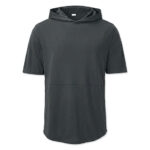 Sport-Tek Club Short Sleeve Recycled Hooded Performance Shirt blank apparel front view
