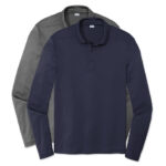 Sport-Tek UPF 50 Long Sleeve Performance Polo blank apparel front view