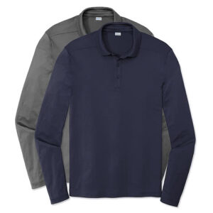 Sport-Tek UPF 50 Long Sleeve Performance Polo blank apparel front view