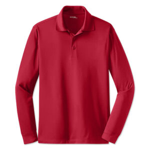 Sport-Tek Sport-Wick Micro Pique Long Sleeve Performance Polo blank apparel front view