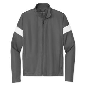 Sport-Tek Recycled Travel Track Jacket blank apparel front view