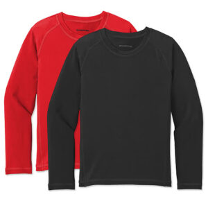 Sport-Tek Youth Long Sleeve Rash Guard Shirt blank apparel front view
