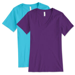 Bella + Canvas Women's Jersey V-Neck T-shirt blank apparel front view