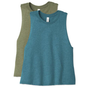 Bella + Canvas Women's Racerback Crop Tank Top blank apparel front view