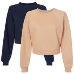 Bella + Canvas Women's Cropped Crewneck Sweatshirt blank apparel front view