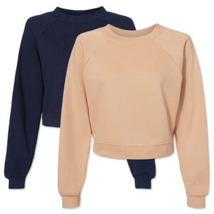 Bella + Canvas Women's Cropped Crewneck Sweatshirt blank apparel front view