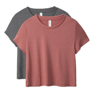 Bella + Canvas Women's Flowy Crop T-shirt blank apparel front view